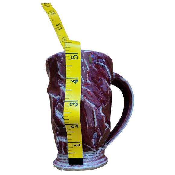 Handmade Ceramic Maroon Coffee Tea Cup Pottery Drinkin Mugs Henry Flanagan - Picture 8 of 10